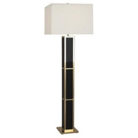 Robert Abbey Jonathan Adler Barcelona Floor Lamp in Polished Brass Finish with Black Opaque Acrylic Panels BK842