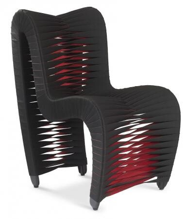 Полукресло Phillips Collection Seat Belt Dining Chair Black/Red