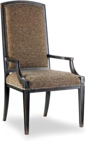Hooker Furniture Dining Room Sanctuary Mirage Arm Chair-Ebony