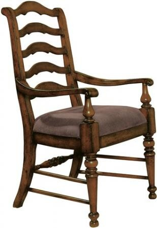 Hooker Furniture Dining Room Waverly Place Sporty Cognac Fabric Ladderback Arm Chair