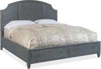 Hooker Furniture Bedroom Hamilton Queen Wood Panel Bed w-Storage Footboard