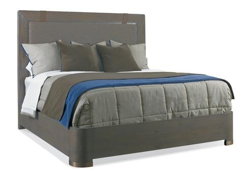 Berkeley King Wood Bed with Leather Strap Panel