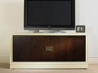 Entertainment Console With Upholstered Door Fronts