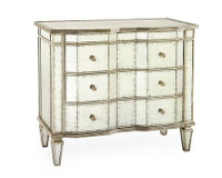 Glomis Three-Drawer Chest with Silver-Leaf Molding