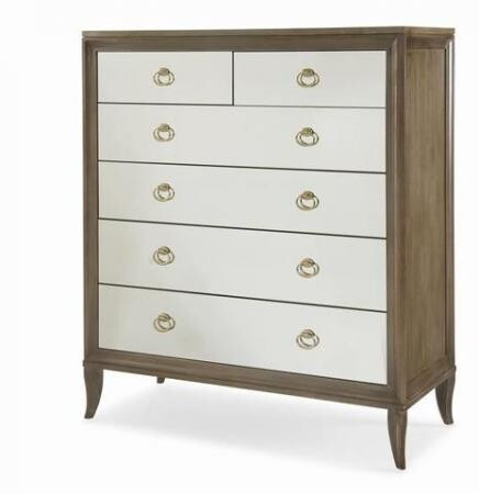 Tall Drawer Chest With Mirrored Drawer Fronts