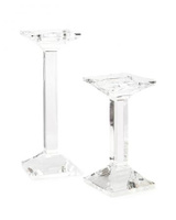 Set of Two Square Crystal Candlesticks