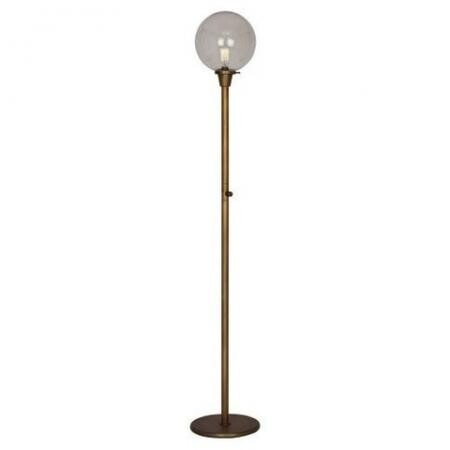 Robert Abbey Rico Espinet Buster Globe Floor Lamp Aged Brass / Seeded Topaz Glass 242