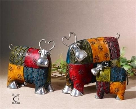 Colorful Cows, Accessories, S/3