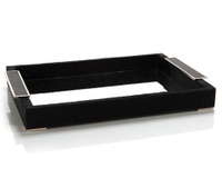 Black Leather and Mirror Tray