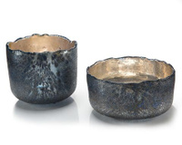 Set of Two Hint of Blue Open Bowls