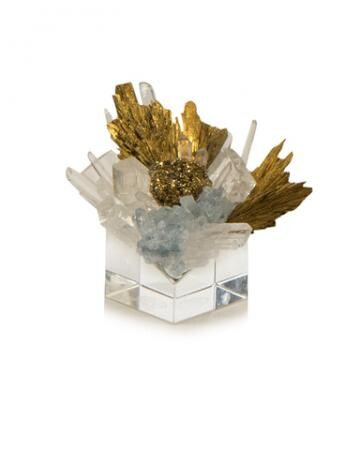 Stone Cluster in Clear, Yellow Quartz, and Gold