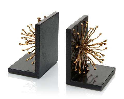 Set of Two Sunray Flower Bookends