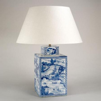 Настольная лампа VAUGHAN Square Vase - Blue and White