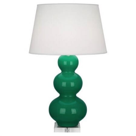 Настольная лампа Robert Abbey Triple Gourd 20" Table Lamp Emerald/Lucite