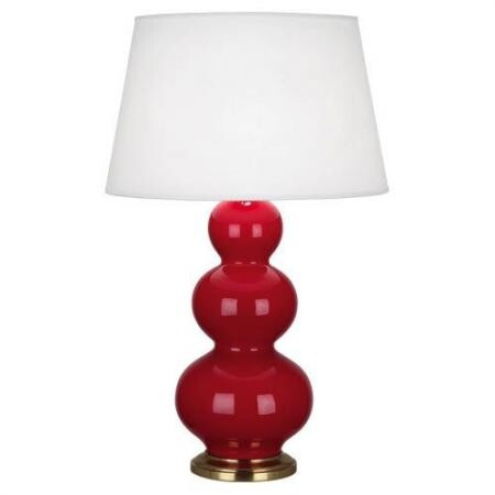 Настольная лампа Robert Abbey Triple Gourd 20" Table Lamp Ruby Red/Antique Brass