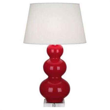 Настольная лампа Robert Abbey Triple Gourd 20" Table Lamp Ruby Red/Lucite