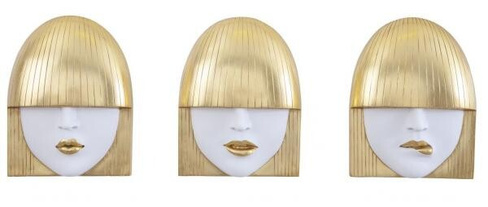 Настенный декор Phillips Collection Fashion Faces Wall Art White and Gold, 3 шт