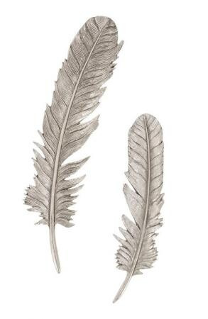 Настенный декор Phillips Collection Feathers Wall Art Silver, 2 шт