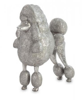 Скульптура Phillips Collection Poodle Sculpture, Silver Leaf