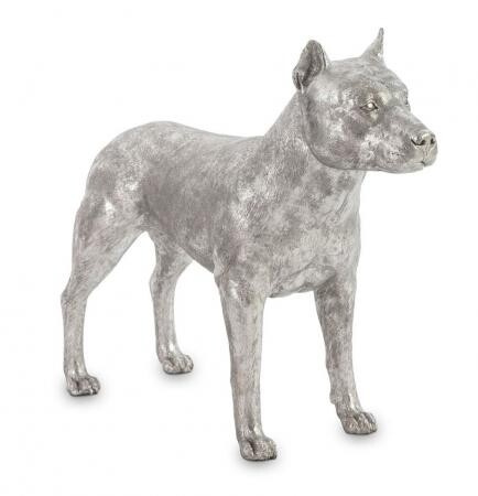 Скульптура Phillips Collection Pit Bull Sculpture, Silver Leaf