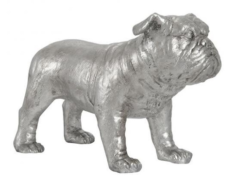 Скульптура Phillips Collection Bulldog Sculpture, Silver Leaf
