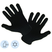 Перчатки рабочие утепленные полушерстяные черные (5 нитей, 7 класс вязки, универсальный размер)