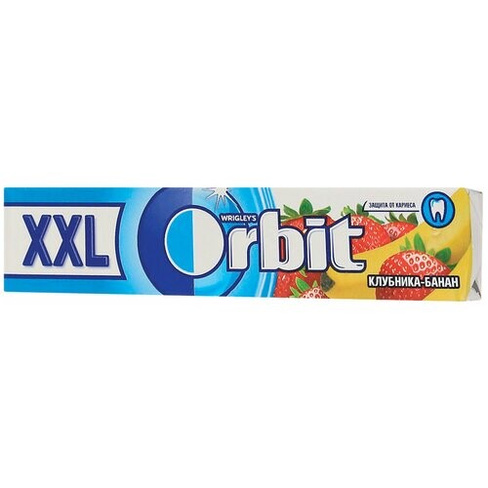 Жевательная резинка ORBIT (Орбит) XXL "Клубника-банан", 15 подушечек, 20,4 г, 46146632 Orbit