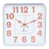 LADECOR CHRONO Часы настенные квадратные, пластик, 25x25x4см, 1xAA, арт.06-5