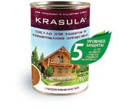 Состав Krasula защитно-тонирующий д/древесины, дуб, 0,95л, Норт