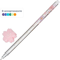 Ручка гелевая неавтоматическая M&G Sakura Time синяя (толщина линии 0.35 мм)