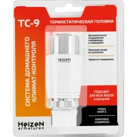 Термостатическая головка Heizen TC 9 белый-хром универсальное подключение HEIZEN None