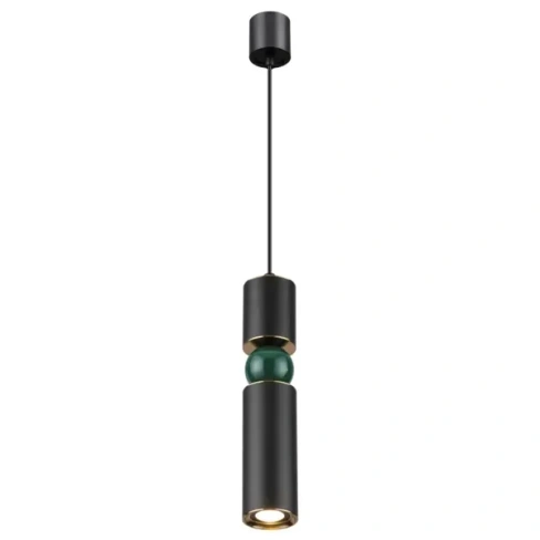 Светильник подвесной Sakra 4075/5L, 1 лампа, 2.5 м², цвет чёрный/золото/зелёный ODEON LIGHT SAKRA Sakra