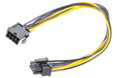Удлинитель кабеля питания PCI-Express 6+2pin M/ PCI-Express 8pin F, 30см "C