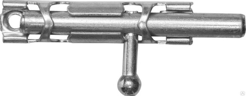 Шпингалет накладной стальной ЗТ-19305, малый, покрытие белый цинк, 65 мм