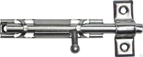 Шпингалет накладной 3Т-12 стальной, покрытие белый цинк, 80 мм