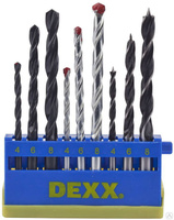 Сверло комбинированное DEXX по металлу d 4-6-8 мм, по дереву d 4-6-8 мм, по кирпичу d 4-6-8 мм