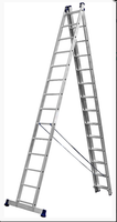Трёхсекционная лестница СИБИН, 14 ступеней, со стабилизатором, алюминиевая