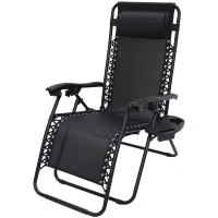 Кресло-шезлонг Сиеста СК-175 156x77x83 см сталь/текстилен цвет черный Без бренда СК-175 Сиеста